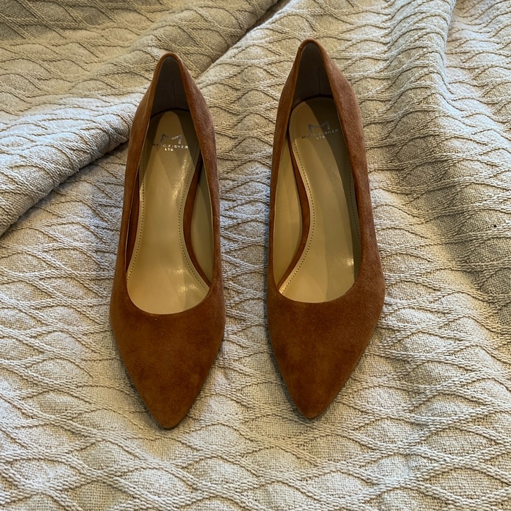 Marc Fisher Cognac Suede Heels